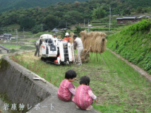 棚田オーナー脱穀 - 2007年秋