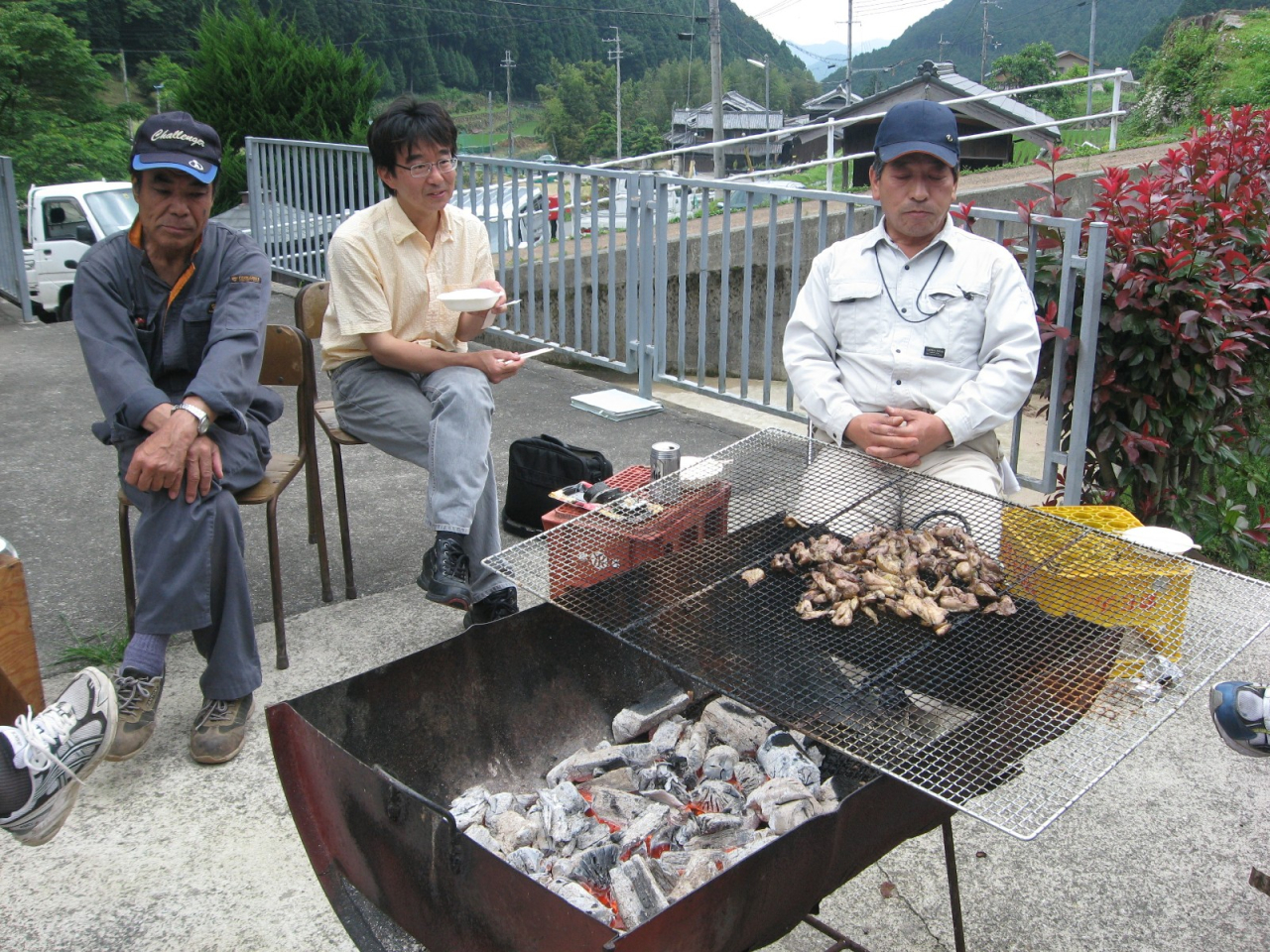 2012年 棚田オーナー 施肥・草刈 - 鶏肉バーベキュー