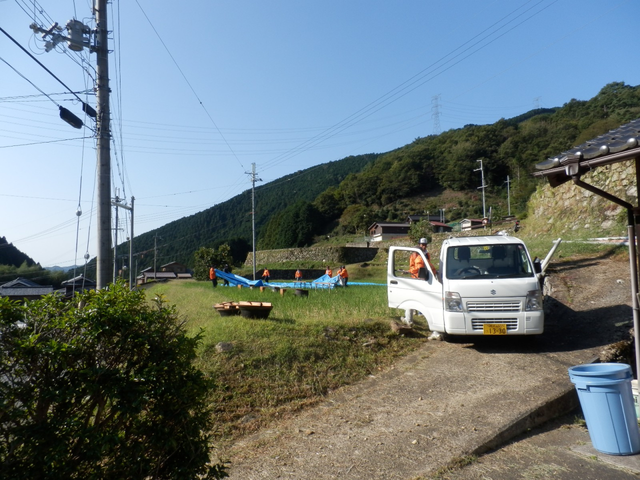 2013年 棚田オーナー収穫祭 - 会場設営