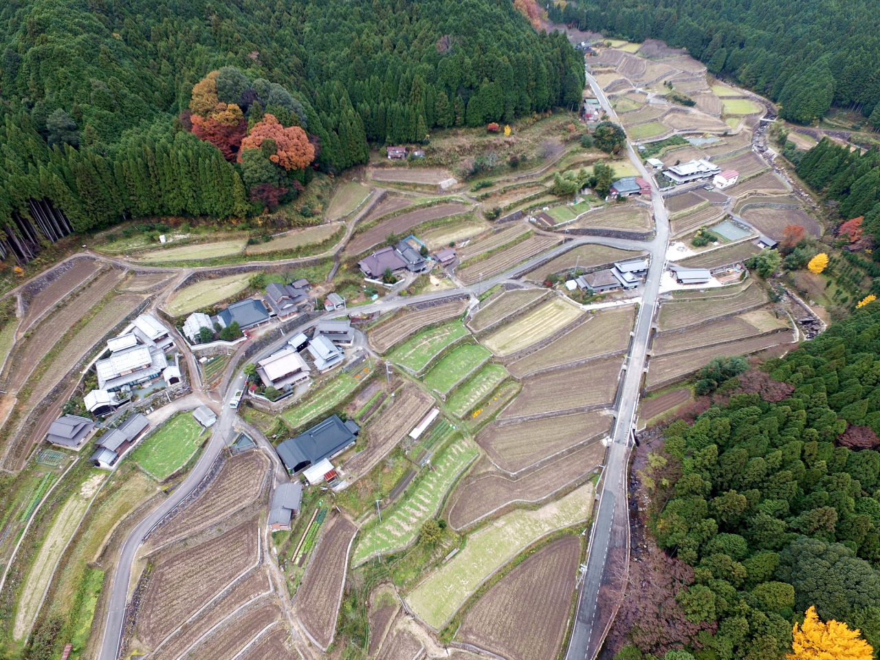 2016年11月 ドローン空撮 - 晩秋の岩座神