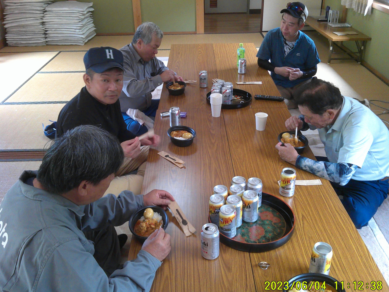 2023年6月 鹿柵点検・環境整備 - 昼ご飯（カレーライス）