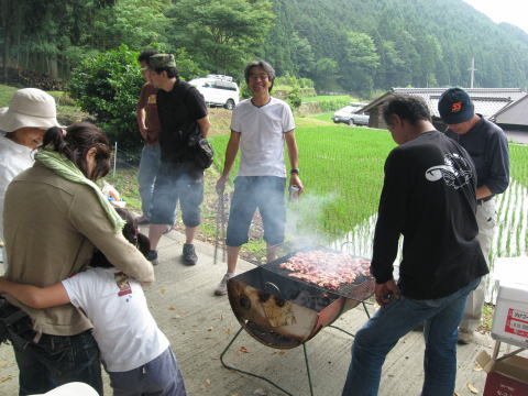 絵日記 2009-06-14 棚田オーナー草刈・肥料撒布